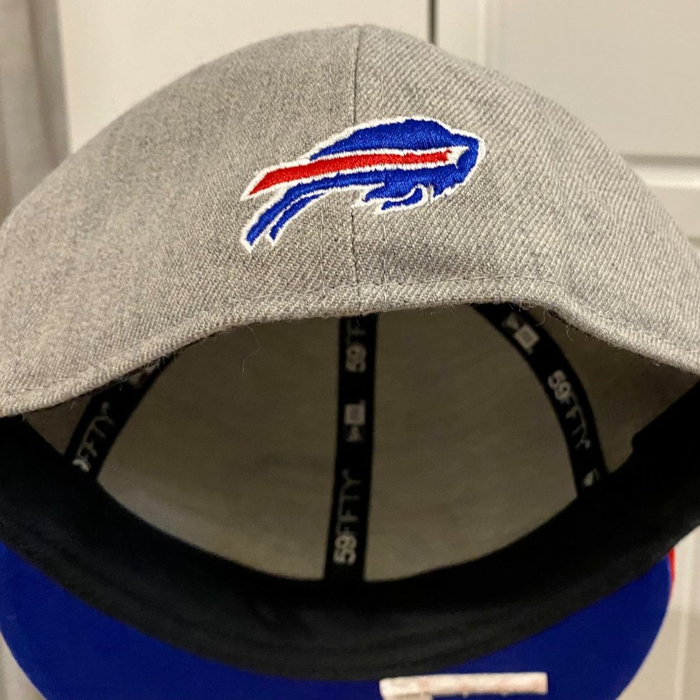 New Rare Buffalo Bills New Era Throwback 59Fifty Fitted Team Screen Hat 7 3/8 - Picture 3 of 4
